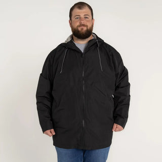 Black hooded jacket from Men’s Big 3XL-7XL Rain Jacket Windguard Windbreaker Coat