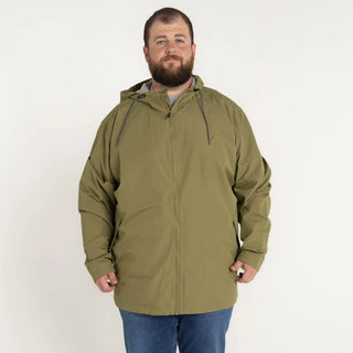 Olive green hooded jacket from Men’s Big 3XL-7XL Rain Jacket Windguard collection
