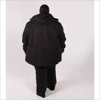 Women’s Plus Size Winter Down Alternative 3-in-1 Hooded Coat in Black for Snow Country