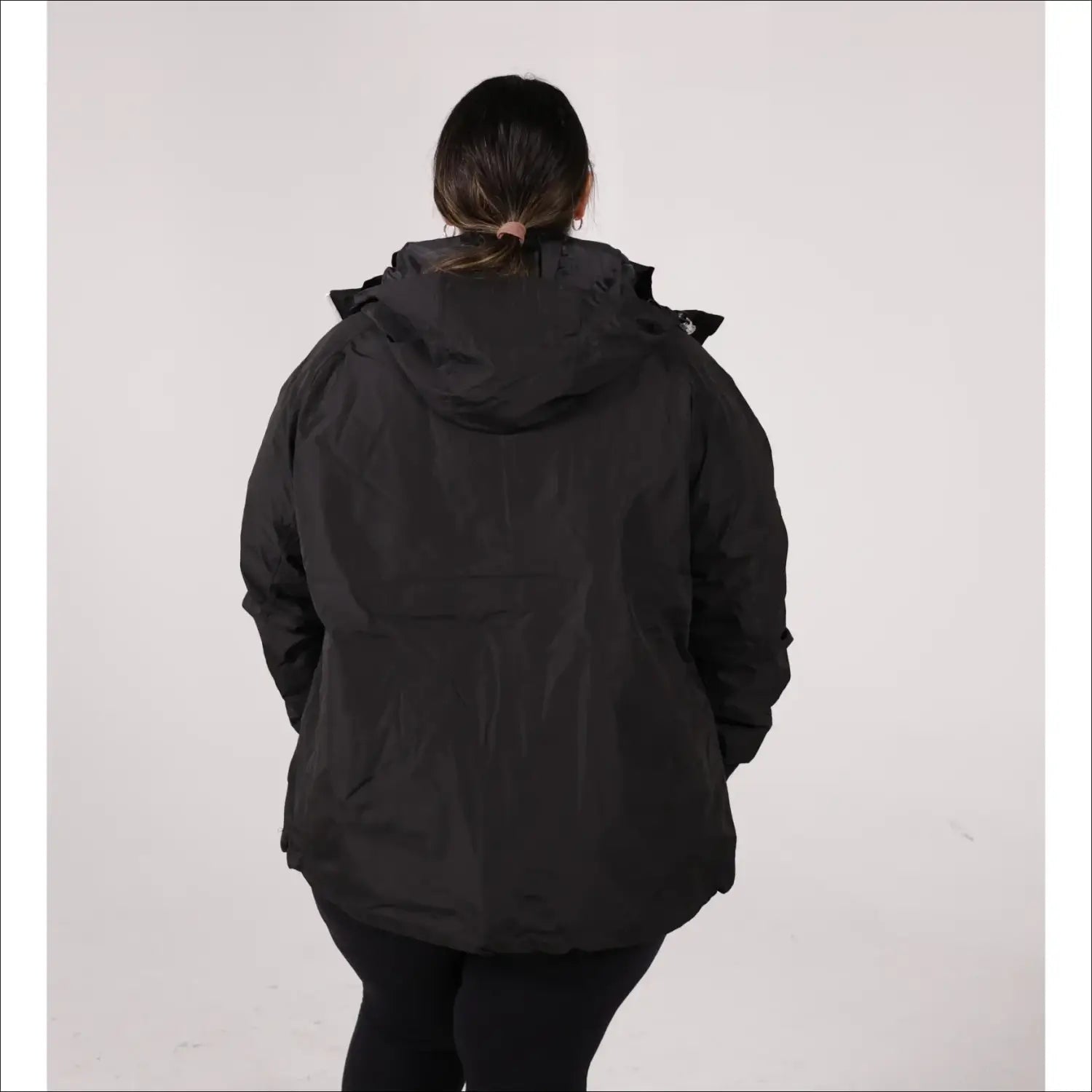Women’s Plus Size 1X-6X winter black hooded down alternative 3-in-1 coat jacket