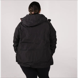 Black hooded puffer jacket from Women’s Plus Size 1X-6X Winter Down Alternative Coat