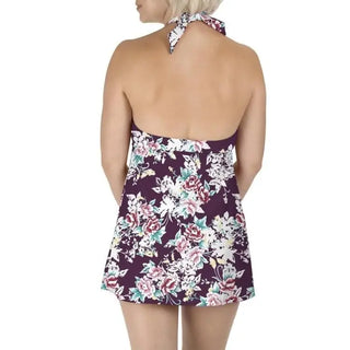 Floral halter-neck swim dress from Carole Hochman Women’s Keyhole Swimdress Swimsuit