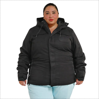 Black hooded winter jacket from Snow Country Outerwear Women’s Plus Size Uptown Winter Parka Ski Coat