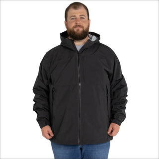 Black hooded rain jacket from Men’s Big 2XL-7XL Rain Jacket Rugged Rainier Windbreaker Coat