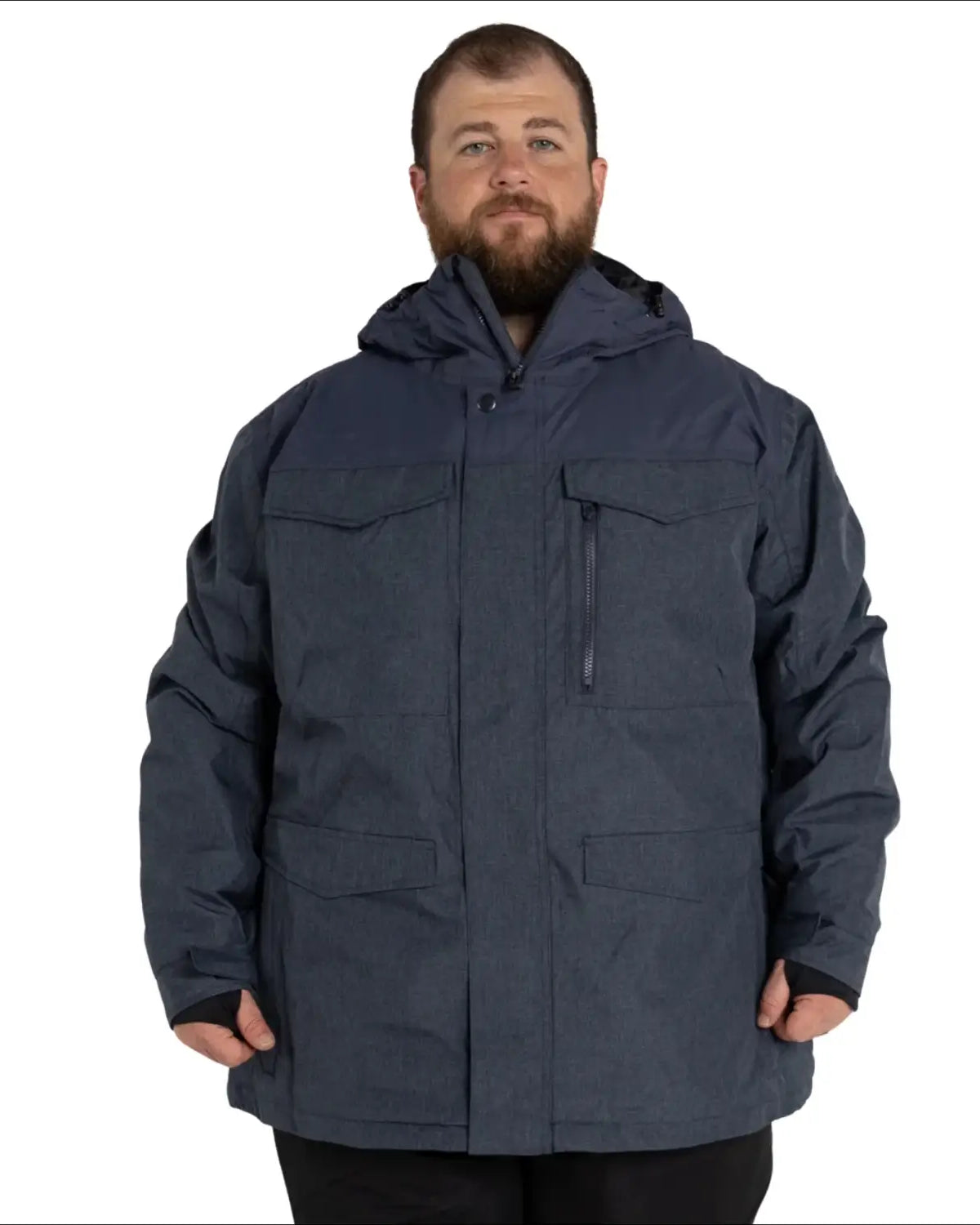 Blue hooded winter parka from Snow Country Outerwear Men’s Big Sizes 2XL-7XL
