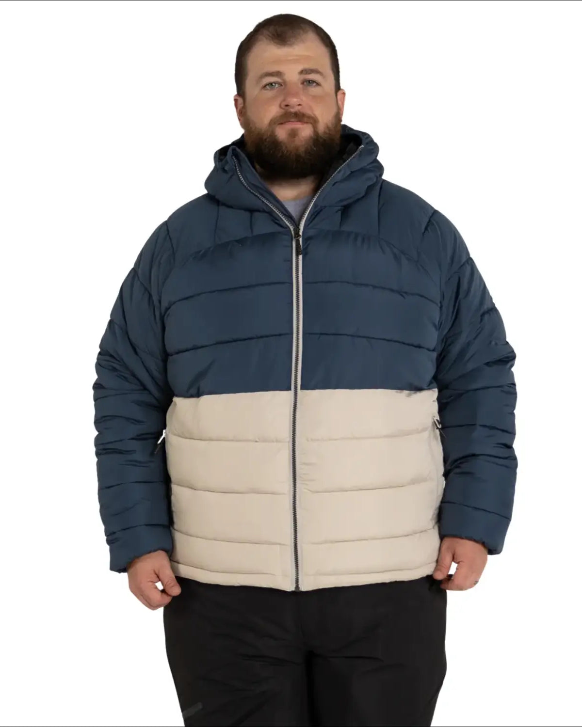 Two-tone puffer jacket from Mens Big 2XL-7XL Synthetic Down Winter Coat Outerwear