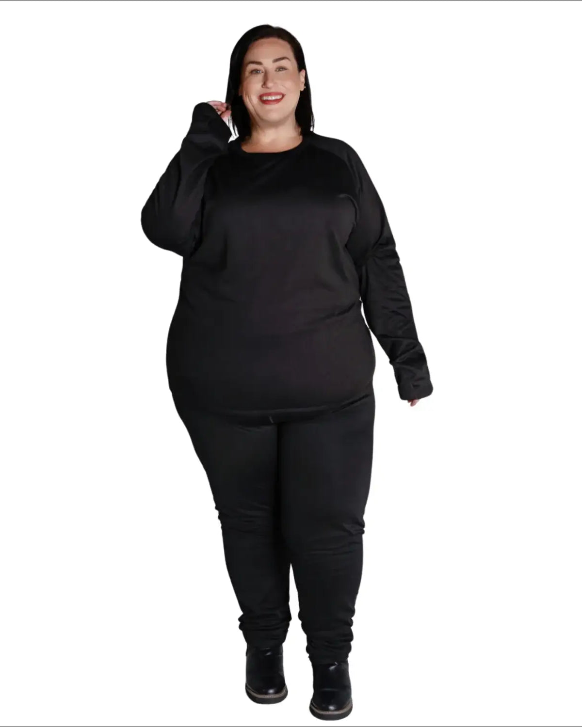 Black plus-size athletic set from Snow Country Outerwear Women’s Plus Size 1X-6X
