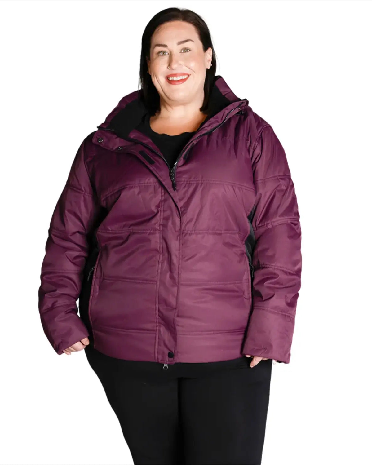 Plum-colored puffer jacket from Snow Country Outerwear Womens Aspen Ski Jacket Coat