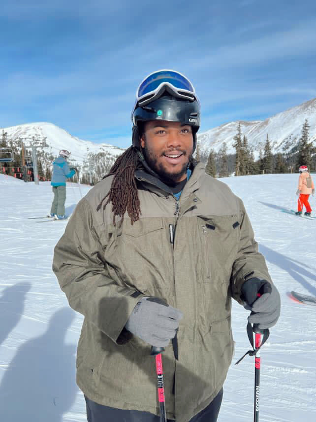 big and tall snow jacket in green on a man