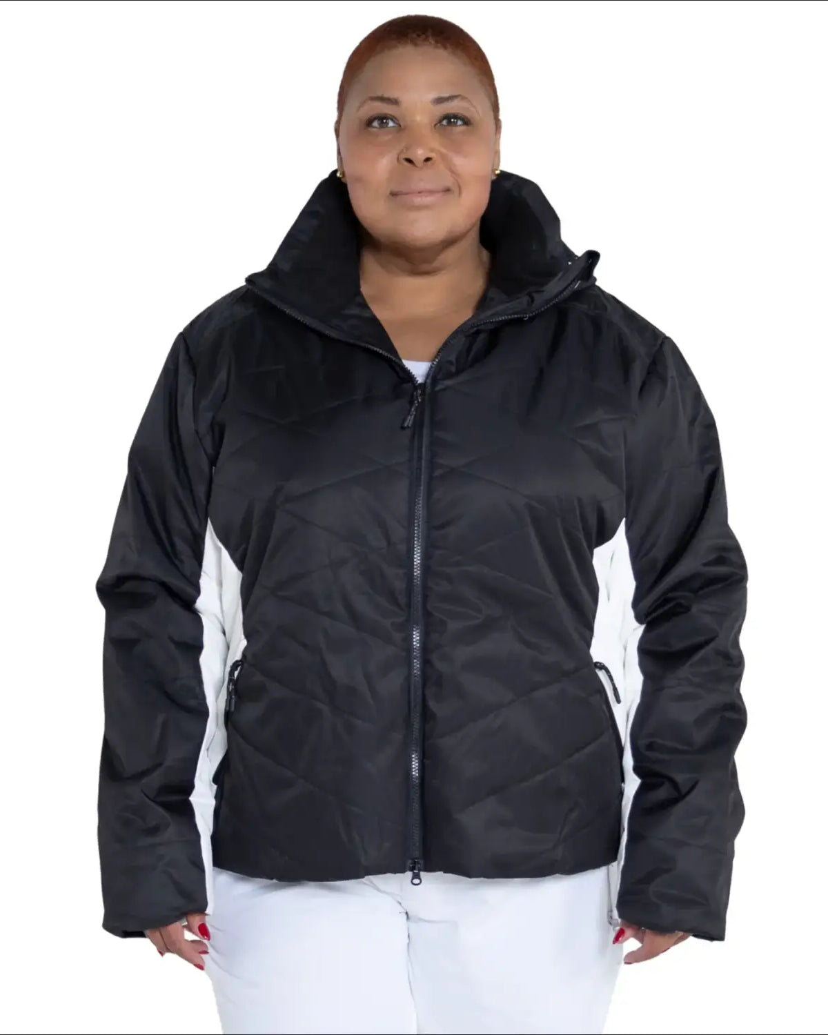 Black and white puffer jacket for Women’s Plus Size Gemini Winter Snow Ski Coat