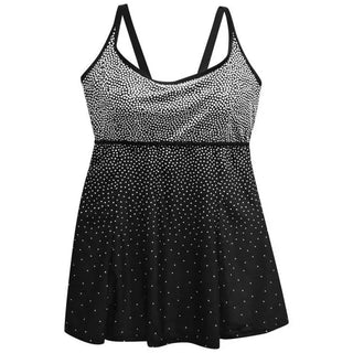 Black and white polka dot plus size swimdress swimsuit for Women by Heat