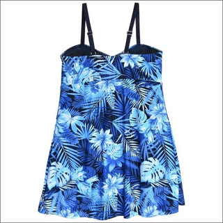 Heat Womens Plus Size Swimdress Swimsuit Twisted Front Blue Sea Dreams - Womens
