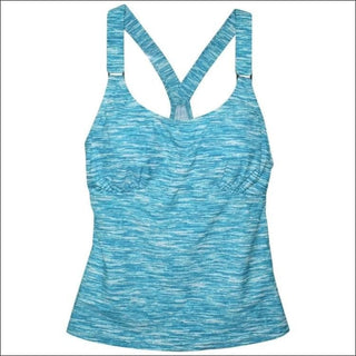 Heat Womens Racer Back Tankini Swimsuit Top S-XL - Small / Teal Sky - Womens