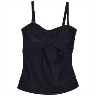 Heat Womens Twisted Bandeau Tankini Swimsuit Top S-XL - Medium / Black - Womens