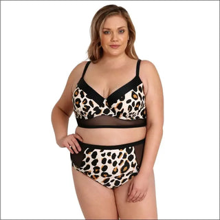 Leopard print two-piece swimsuit from Lysa Plus Extended Sizes Mimi Cheetah Mesh Set