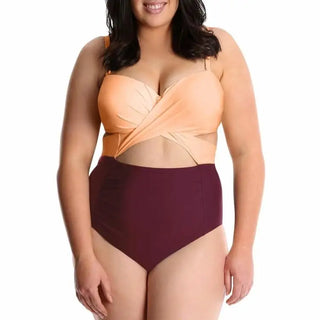 Two-tone Swimsuit from Lysa Women’s Plus Size Carly Twist Front One Piece Collection