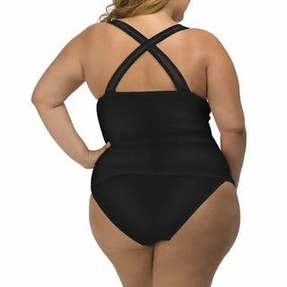 Black one-piece swimsuit from Lysa Women’s Plus Size Mariah Tankini Bikini Set