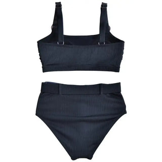 Black ribbed two-piece swimsuit from Lysa Women’s Plus Size Olivia Bikini Set