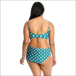 Green and white polka dot bikini from Lysa Women’s Plus Size Tyra 2-piece swimsuit set
