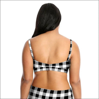 Black and white checkered bikini top from Lysa Women’s Plus Size Tyra 2pc Swimsuit Set