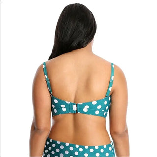 Teal and white polka dot Bikini Top from Lysa Women’s Plus Size Tyra 2-Piece Swimsuit Set