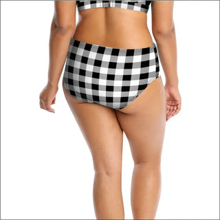 Black and white checkered bikini bottoms from the Lysa Women’s Plus Size Tyra Bikini Set