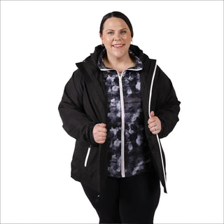 Black hooded winter coat for women plus size 1X-6X Snow Country Outerwear Alps