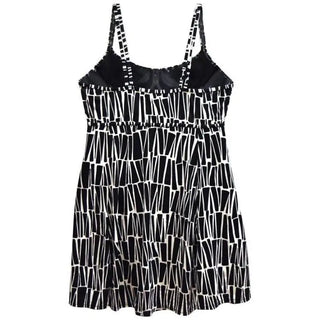 Black and white patterned dress from NWSC Women’s Plus Size Empire Waist Swimdress