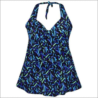 NWSC Womens Plus Size Retro Halter Swimdress Swimsuit 18-24W - 24W / Confetti - Womens