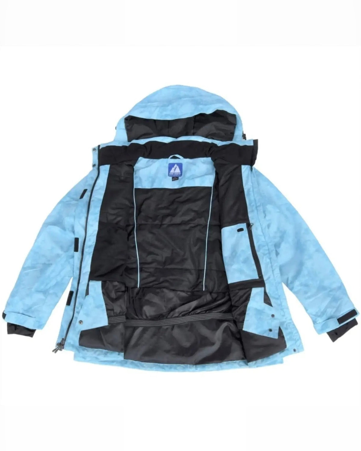 Blue Marble Bevel plus size insulated winter jacket, sizes 1X to 3X, interior flat lay