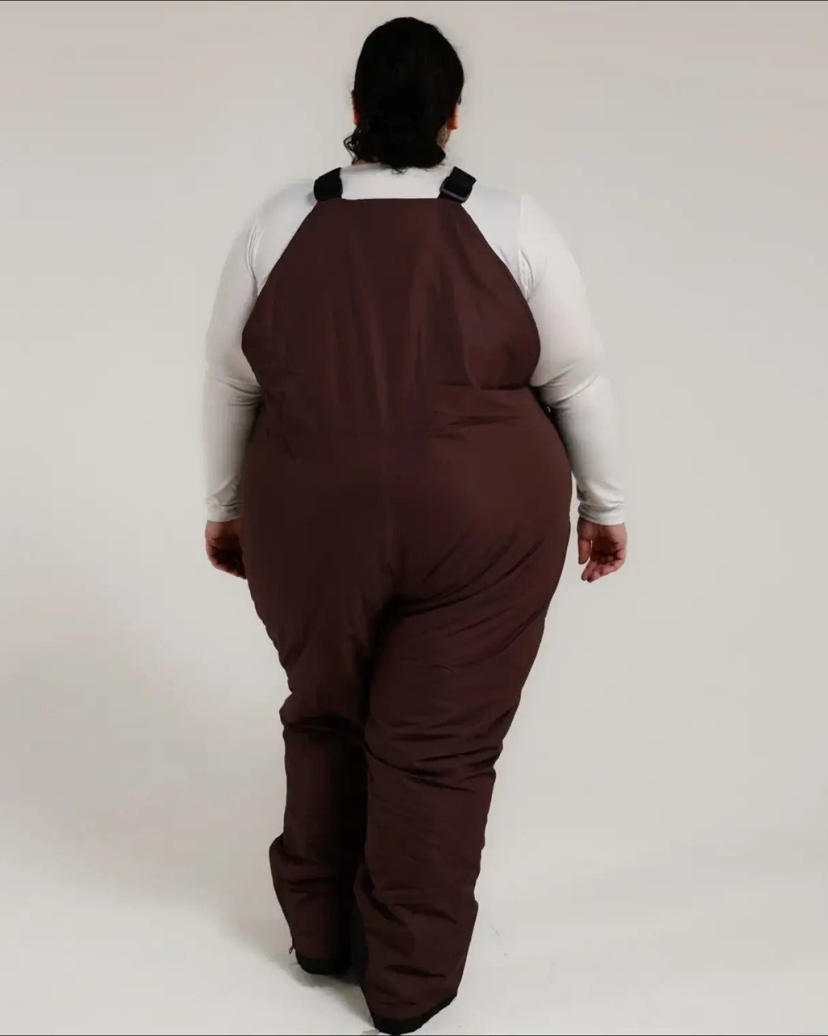 Black Cherry women's plus size Overland snow bibs, back
