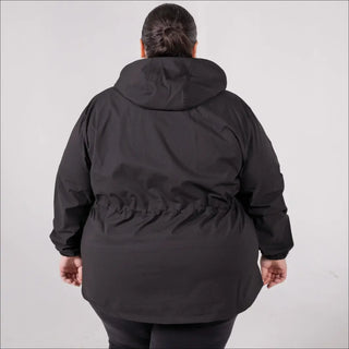 Plus Size 1X-6X Women’s Rain Jacket Wind Breaker Mystique with Black Hooded Parka