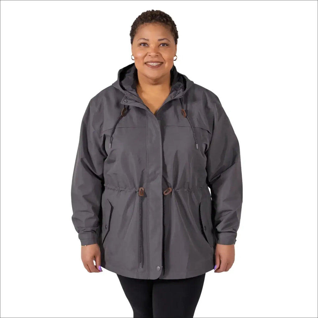 Veste Imperméable OOBE Femme XS Grise, Capuche, Coupe-vent Légère, Style Cool