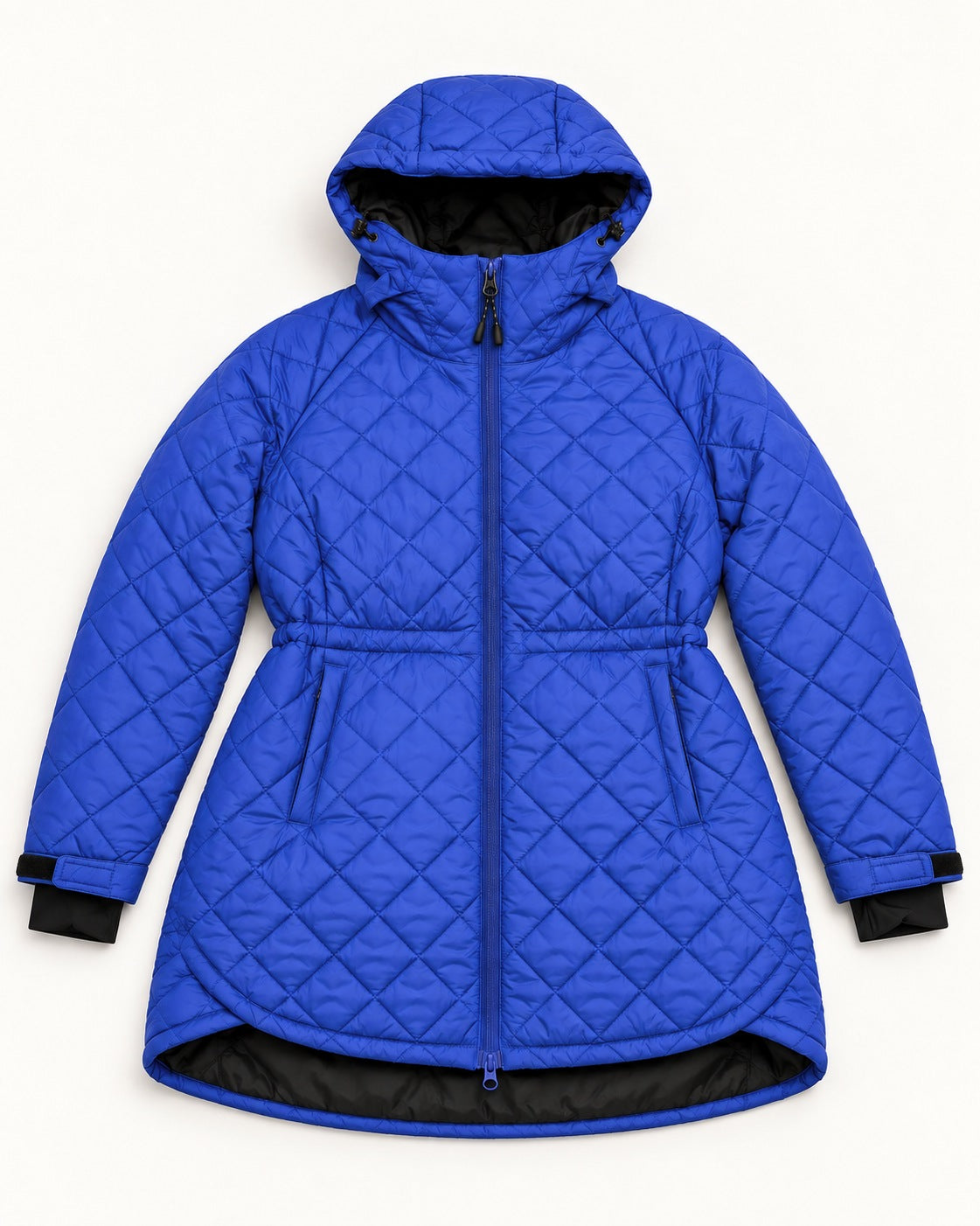 Midnight Blue The Savvy II plus size quilted jacket, flat lay, front
