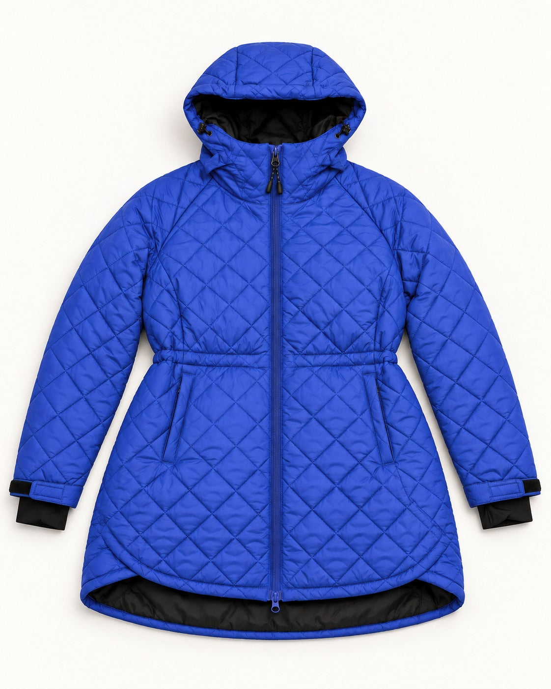 Midnight Blue The Savvy II plus size quilted jacket, flat lay, front