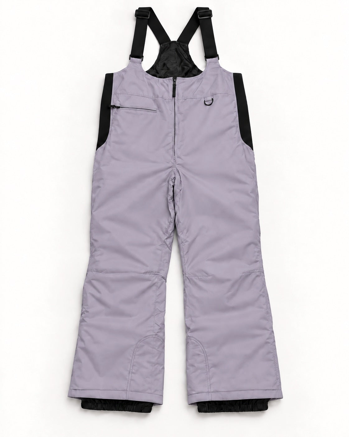 Lavender women's plus size Vertex snow bib overalls, sizes 1X to 6X, flat lay, front