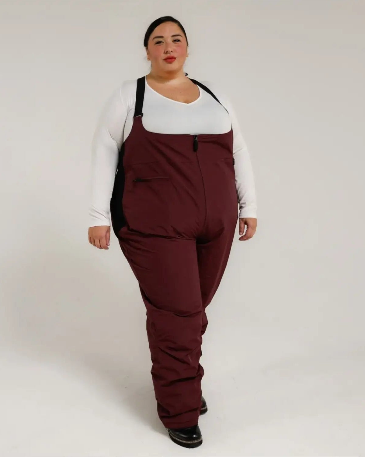 Burgundy Snow Country Women’s Plus Size Vertex Winter Ski Bib Overalls