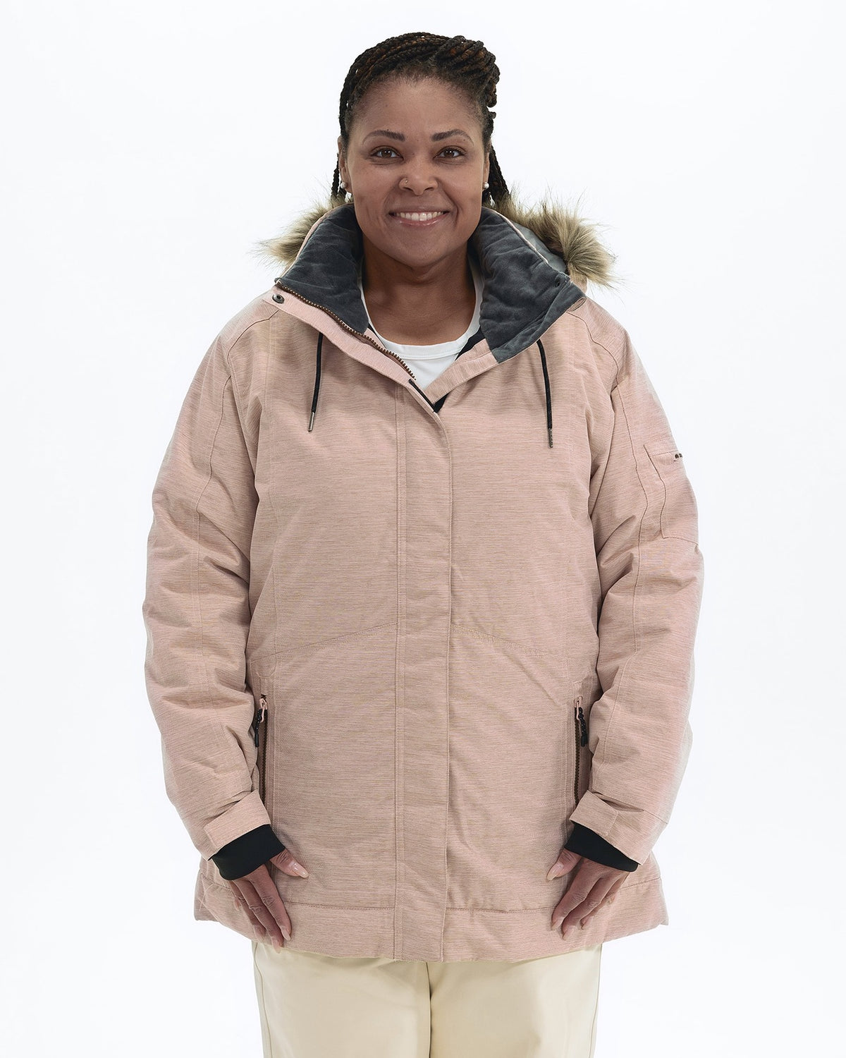 Snow Country plus size outerwear worn by our models