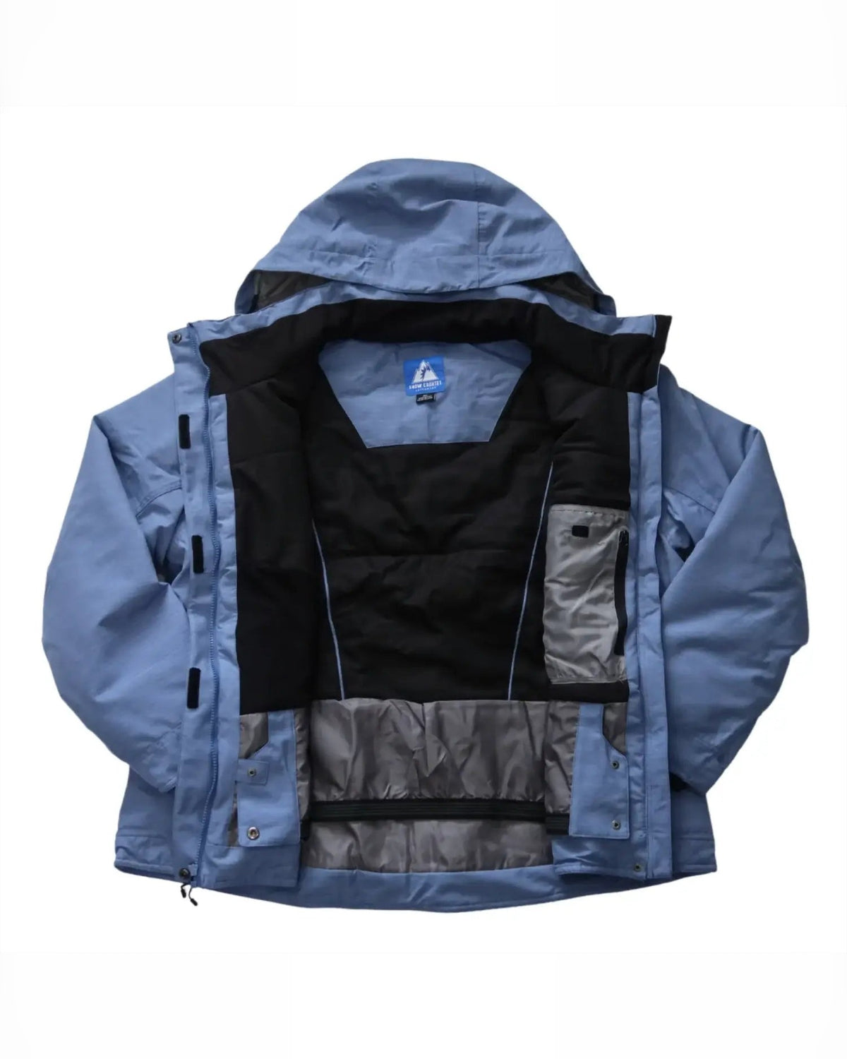 Metal Blue Sugarcoat plus size insulated snow jacket, sizes 1X to 6X, interior flat lay