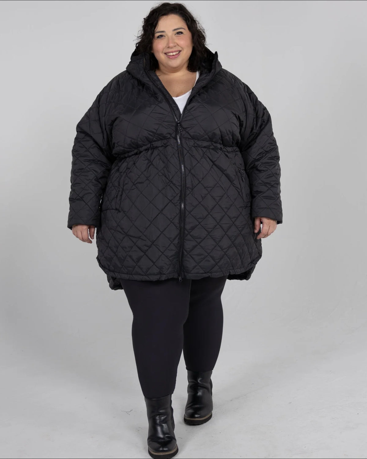Women’s Plus Size 1X-6X Quilted Long Jacket Savvy Transitional Mid Weight