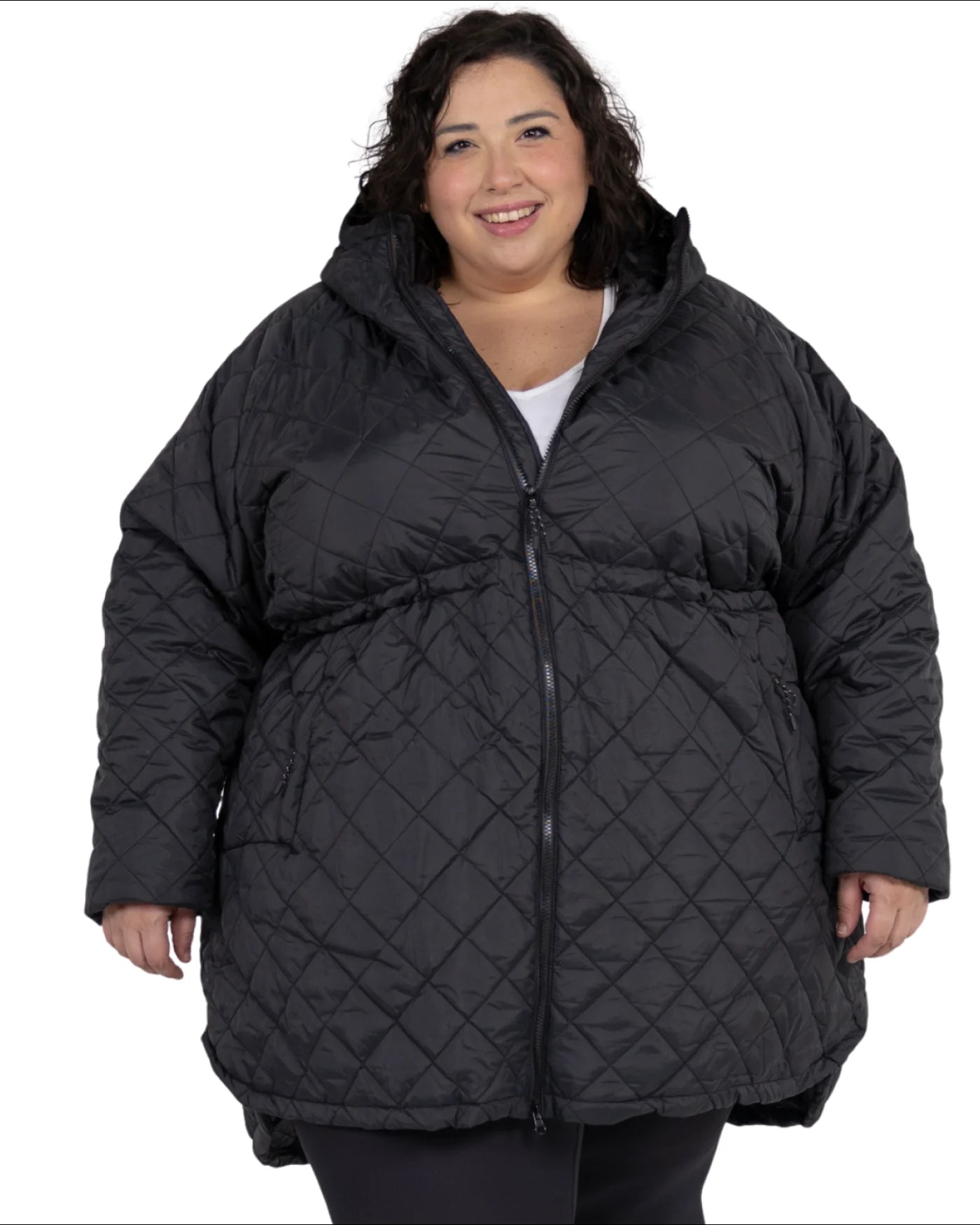 Women’s Plus Size 1X-6X Quilted Long Jacket Savvy Transitional Mid Weight