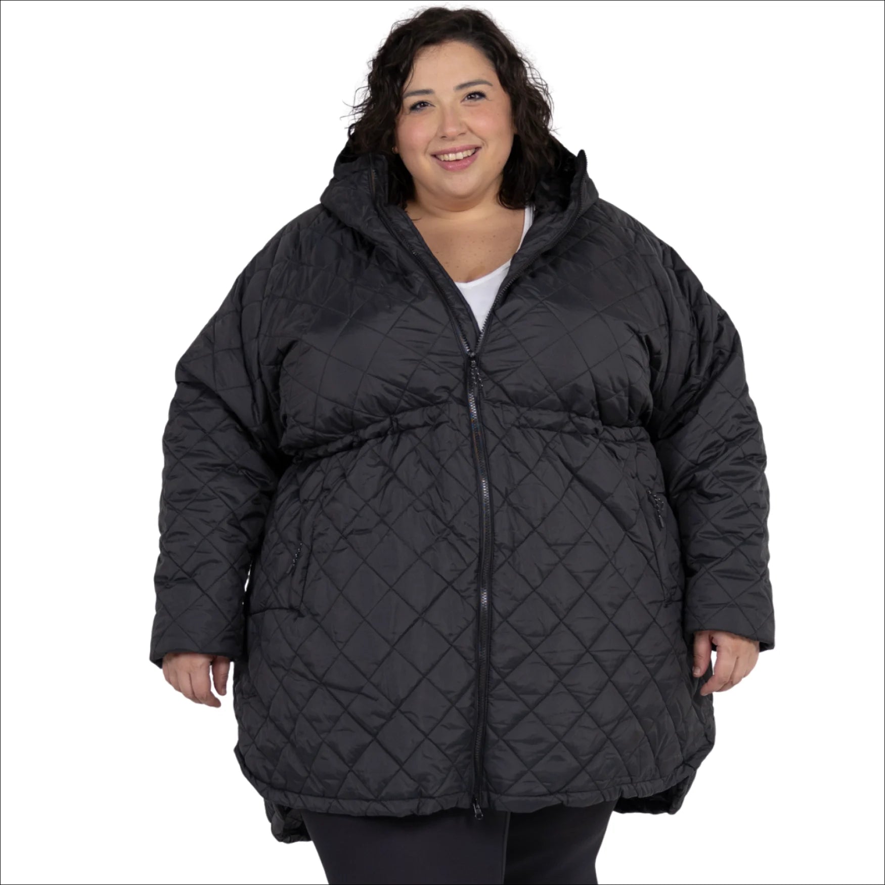 Women’s Plus Size 1X-6X Quilted Long Jacket Savvy Transitional Mid Weight
