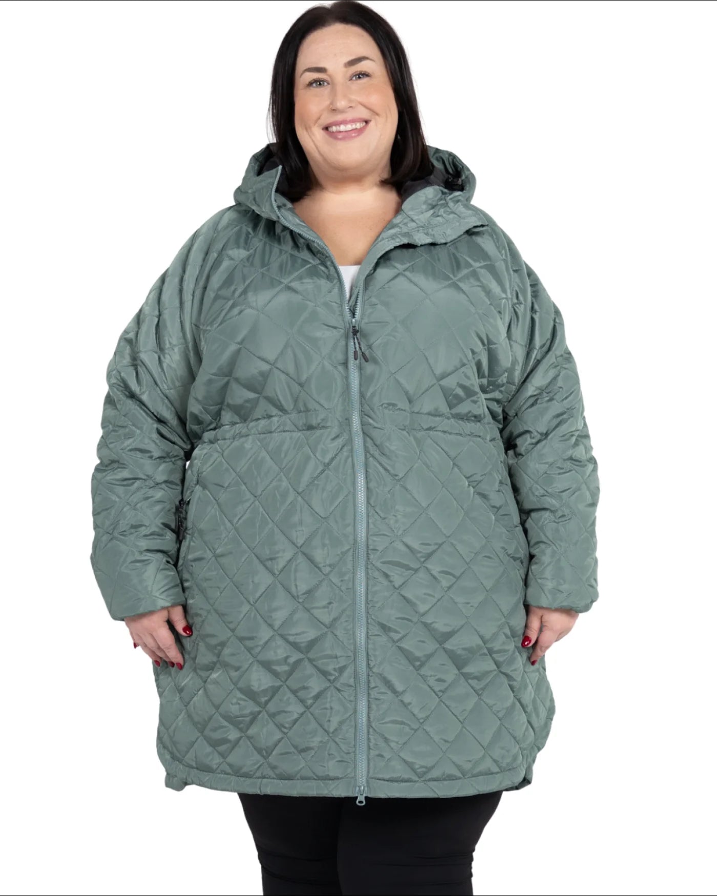 Women’s Plus Size 1X-6X Quilted Long Jacket Savvy Transitional Mid Weight