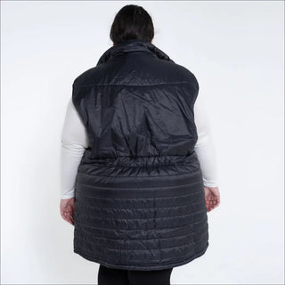 Black quilted plus size insulated vest for women Women’s Plus Size 1X-6X Pristine outerwear