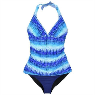 Profile by Gottex Womens Swim Halter Tankini 2 Piece Set - 8 / Blue Multi - Swimsuits