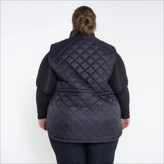 Black quilted insulated vest for women plus size Savvy Outerwear 1X-6X