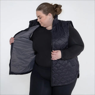 Black quilted vest from Savvy Outerwear Women’s Plus Size 1X-6X insulated outerwear