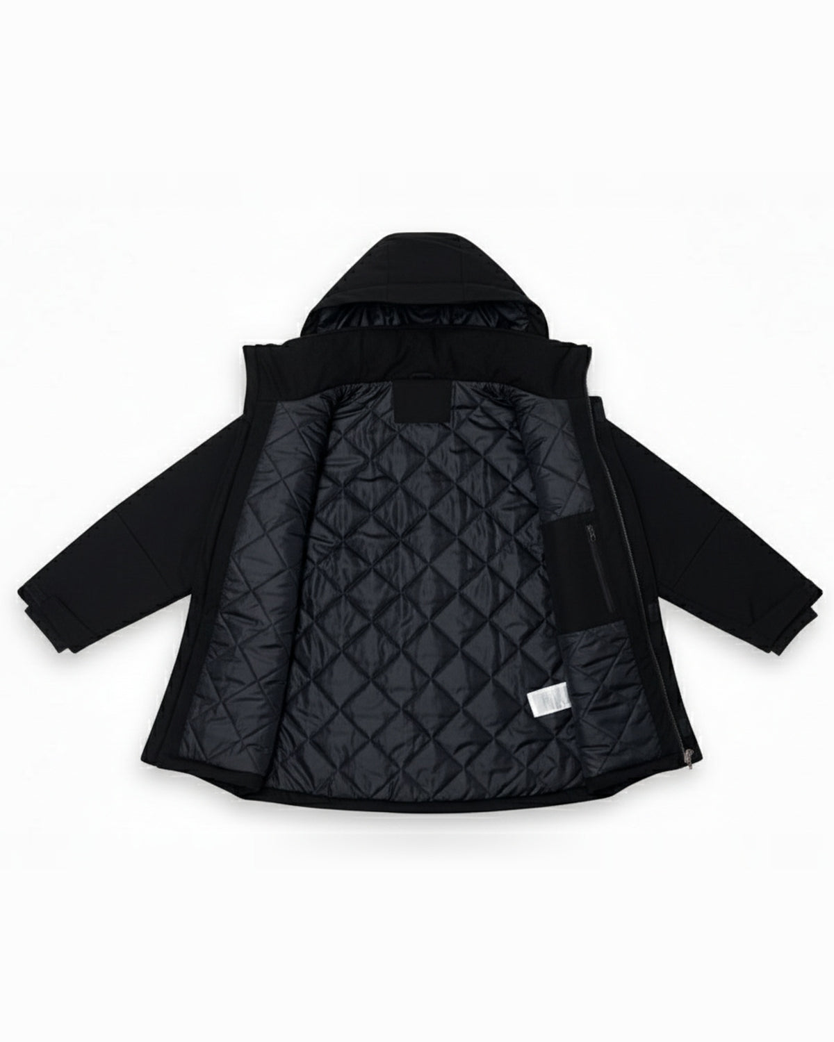 Black The Siberian plus size heavy insulated softshell coat, sizes 1X to 6X, interior quilted lining