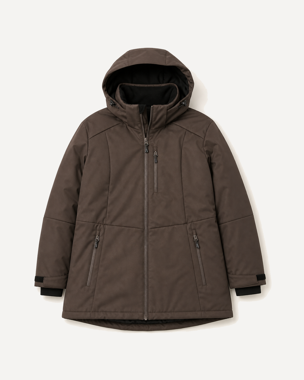 Chocolate Siberian plus size heavy insulated winter coat, sizes 1X to 6X, front