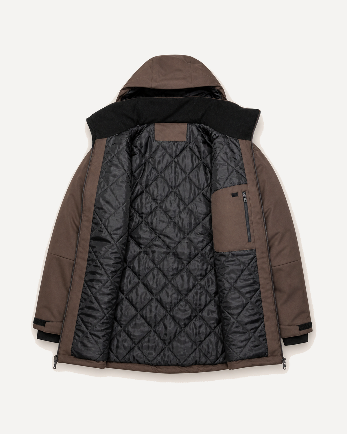 Chocolate The Siberian plus size heavy insulated softshell coat, sizes 1X to 6X, interior quilted lining